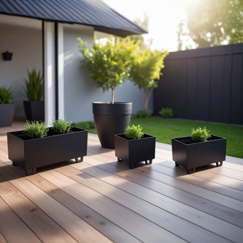 Duracube Metal Saksı 3’lü Set – Siyah