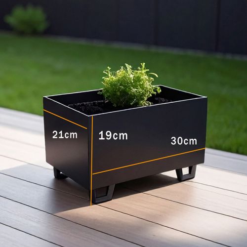 Duracube Küçük Boy Metal Saksı – Siyah