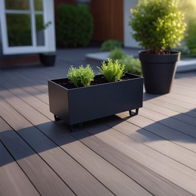 Duracube Orta Boy Metal Saksı – Siyah