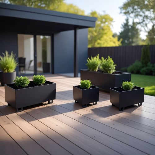 Duracube Metal Saksı 3’lü Set – Siyah