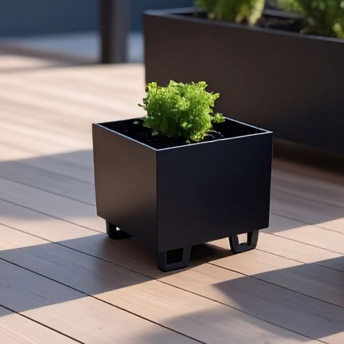 Duracube Mini Boy Metal Saksı – Siyah