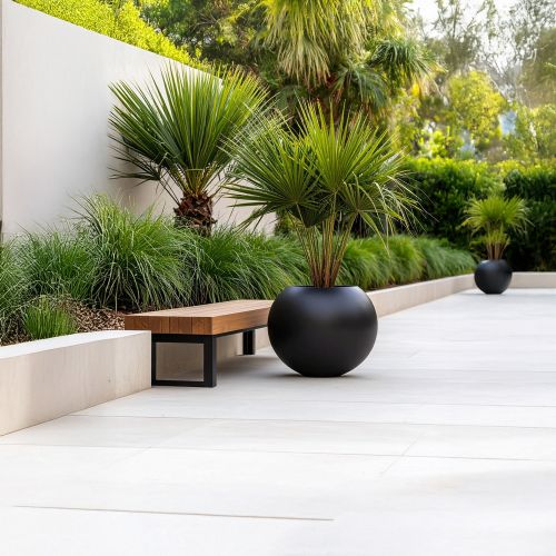 Aura Sphere Fiber Küre Saksı – Orta Boy – Siyah