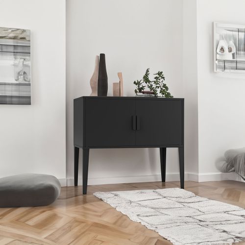 TerraGuard Çift Kapaklı Metal Dolap – Siyah