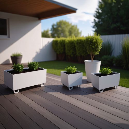 Duracube Metal Saksı 3’lü Set – Beyaz