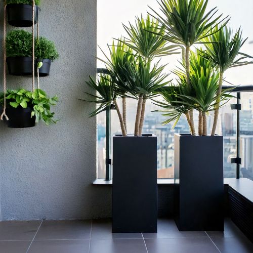 Terraguard Demonte Dikey Metal Saksı – Siyah