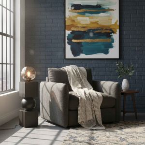 Sphere Masif Ahşap & Küre Lambader – Siyah