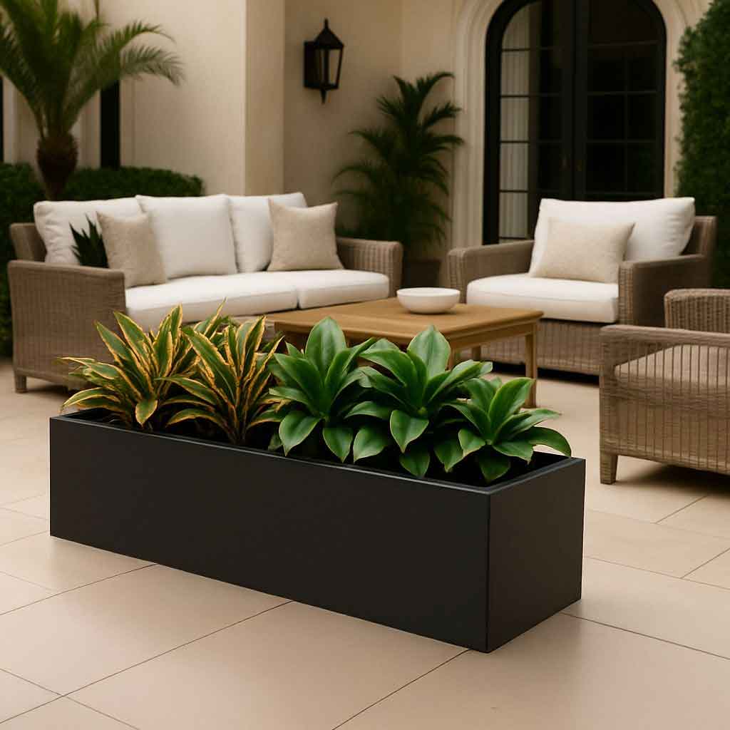 Aura Recta Fiber Dikdörtgen Saksı – 100x30x30 cm