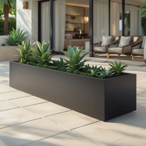 Aura Recta Fiber Dikdörtgen Saksı – 100x30x30 cm