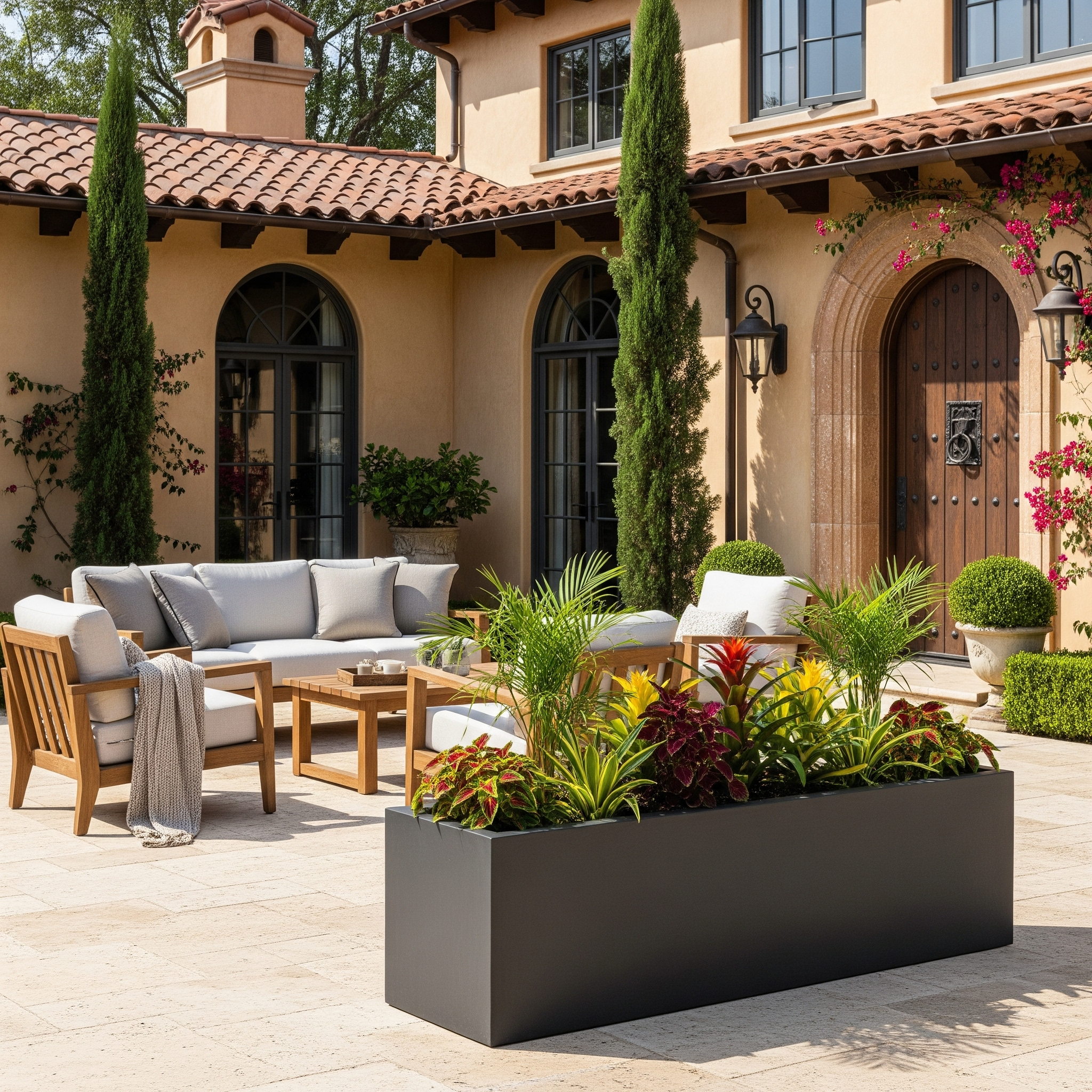 Aura Recta Fiber Dikdörtgen Saksı – 100x30x30 cm